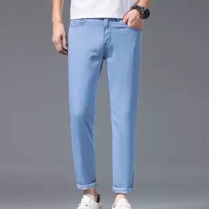 남자 여름 일자핏 청바지 아이스 데님팬츠 소프트 라이트 슬림 스트레이트 9부 KS5