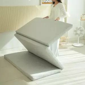 [뜨란채]냉감 쿨링가드 3단 접이식 매트리스 쿨토퍼 여름 토퍼 요 요매트 싱글 S 5cm