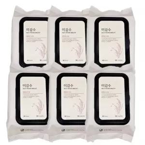 더페이스샵 미감수 브라이트 클렌징 티슈 메이크업 리무버 50매, 6개