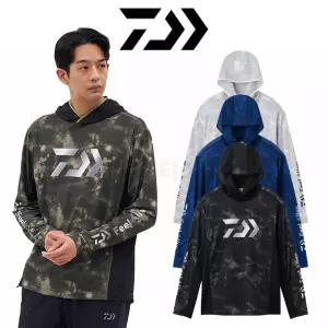 다이와 DAIWA 보트 게임 후디 셔츠 DE-3726 여름 낚시 후드 긴팔 메쉬 티셔츠