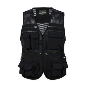 [BINBINNIAO] 남성용 베스트 메쉬 작업복 피싱 봄 여름 아웃도어 나일론 워크 다중 포켓 다기능 조끼 카메라맨 등산 촬영용 대형 사이즈 자외선 차단 빠른 건조성 재킷 아버지의 날 선물