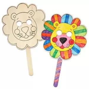 파티 만들기대장 나무손잡이 가면 - 사자