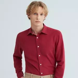 [듀퐁] 린넨 카라 루프탭 트리콜로르 955 컴포터블 셔츠 레드 SE6SM22LS955SRD