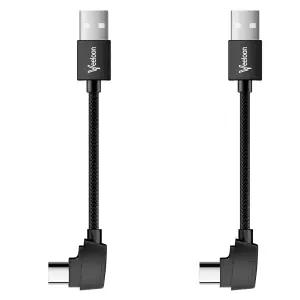 Veeloon USB A to C OTG 케이블 4 FT-2 팩 90도 리모컨 데이터 코드 DJI Mavic PRO AIR용 앵글 브레이드 롱