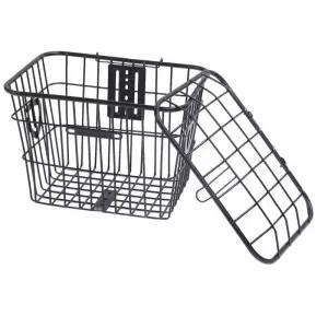 자전거바구니 전기 자전거 바구니 철제 후면 수납 대용량 사이클링 뚜껑 애완동물 가방 음식 보관