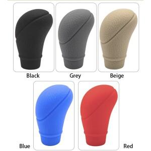 범용 자동차 기어 변속 노브 커버 실리콘 논슬립 수동 보호 슬리브 블랙 그레이 레드 베이지 블루 9x5cm