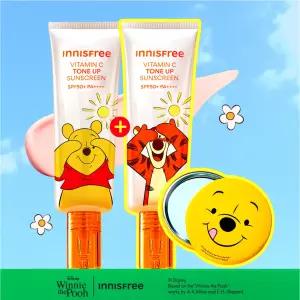 이니스프리 비타C 잡티 톤업 선스크린 SPF50+ PA++++ 50mL 2개 세트 곰돌이 푸 에디션 + 손거울