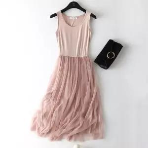 이너원피스 속치마 시폰 민소매 루즈핏 롱원피스 부드러운