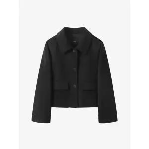 [ZOOC](마산점)싱글 카라 울 블렌디드 숏 코트 Z254MSG503