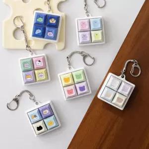 트라이코지 동물 친구들 네모 키캡 키링 가방고리 파우치고리