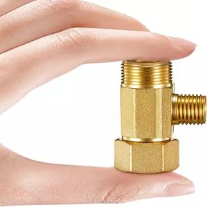 냉장고용 황동 급수 라인 어댑터 스플리터 제빙기 공급 티 밸브 1/4 -3/8 1 PCS