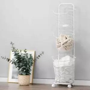 [생활] 빨래바구니 이동식 트롤리 2단 3단 스틸 철재 수납함