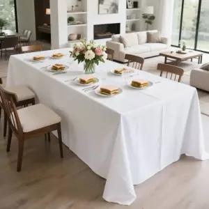 식탁보 화이트 테이블 천 방수 기스 방지 빨 수있는 패브릭 커버 홈 다이닝 뷔페 파티