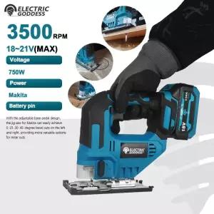 컷쇼 컷소 컷쏘 EG 3500RPM 무선 전기 곡선 톱 750W 충전식 지그 Makita 18V 배터리 목공 절단 전동 공구