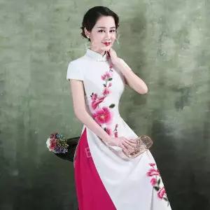 베트남 의상 아오자이 드레스 파티 여성용 여성 전통