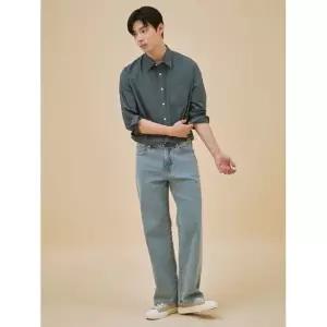 POLHAM 남성) 컴포트 와이드핏 데님 팬츠_PHE3DP1039 103007