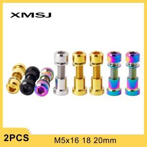 XMSJ 자전거 스템 볼트 너트 핸들 바 티타늄 M5x16 18 20mm 후면 잠금 나사 패스너 프론트 포크
