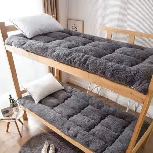 양털 침대 패드 그레이 20x200cm 겨울용 대형 담요 기숙사 울매트리스