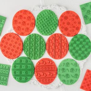 DIY 크리스마스 눈송이 패턴 엠보싱 스탬프 아크릴 퐁당 비스킷 트리 몰드 케이크 장식 제작 도구