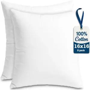 포멀리 던지기 베개 소파 및 침대 실내용 장식 위한 100 면 2팩 16x16 삽입물