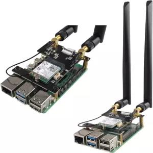 라즈베리 파이 5 WiFi 어댑터 보드 지원 Google TPU 7 BE200 AX210 MT7922 ZDE ZP590A PCIe to M.2E 키햇