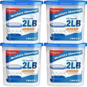Vacplus 수분 흡수 버킷 - 옷장 지하실 욕실 RV 및 보관 공간을 위한 대용량 제습기 습도 흡수기 무향