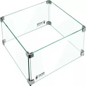 홀리 파이어 17.5인치 L x 6인치 사각형 피트 유리 윈드 가드 투명 강화 불꽃 보호 창 바람 저항 - 12인치