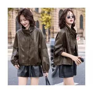 여성 자켓 가죽점퍼 봄가을 라이더복 가죽 PU 상의 빅사이즈 점퍼 OP3