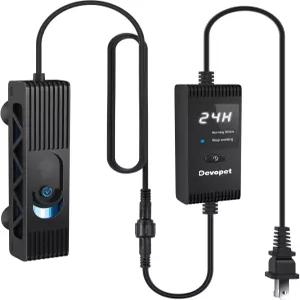 데보펫 아쿠아리움 U-V 라이트 1-24시간 타이머의 알개 컨트롤 보호 실드가 있는 컴팩트 그린 워터 클린