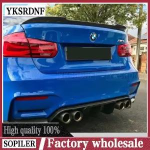 실제 탄소 섬유 트렁크 자동차 스포일러 윙 BMW 호환 F30 F35 3 시리즈 세단 및 F80 M3 2013- CS 리어윙 스