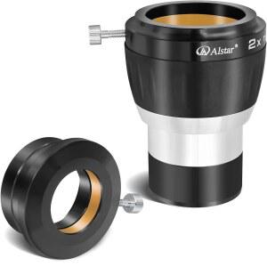 [미국배송] 망원경용 ALSTAR 2배 고출력 바로우 렌즈 2인치 4요소 다중 코팅 망원경 액세서리 무색 행성 사진 천체 액세서리