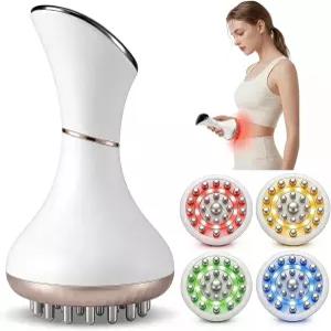 신체 조각 및 셀룰라이트용 림프 배액 마사지기 - 허리 다리 팔에 4색 빛 맥박 열 진동이 있는 스트레치