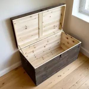 공간박스 수납함 빈 디자인 상자 다용도 보관함 나무색