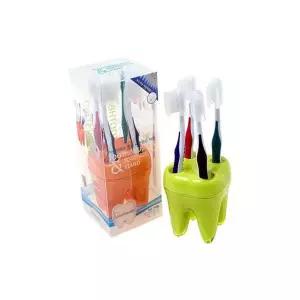 [골드스마일]TBZ 치아모양 4p 칫솔 스탠드 꽂이세트 성인용칫솔 롱칫솔