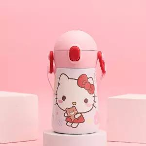 헬로키티 더보틀 몰리 원터치 어깨끈 이중스텐 쁘띠 빨대보틀 아기물통 어린이집 유치원 물병