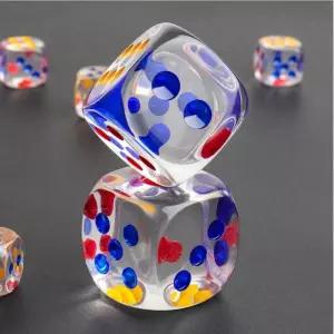 어린이 교육용 투명 육면체 주사위 18mm 아크릴 보드게임 소품