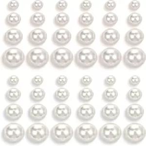 여성용 24쌍 진주 스터드 귀걸이 가짜 모의 4가지 혼합 사이즈 원형 볼 세트