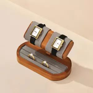 원목 시계 거치대 2구 반지 수납 겸용 프리미엄 우드 팔찌 진열대 쥬얼리 오거나이저 매장 진열 홈