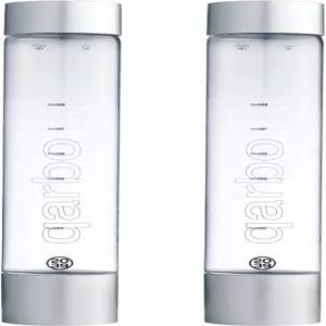 스파클링 워터 메이커 및 과일 인퓨저용 2039 카보 클래식 1L 물병 - 2개 세트(크롬)