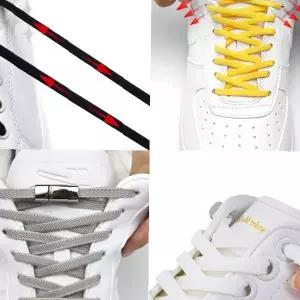 탄력 고무 소재 무매듭 신발 고정 끈 운동화 캐주얼화 착용 간편 조절 버클 장착