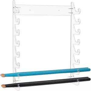 OLYCRAFT 아크릴 드럼 스틱 홀더 8쌍 디스플레이 스탠드 클리어 정리함 세트 지팡이 및 광선검 벽걸이 -