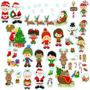 플래넬 보드 스토리의 크리스마스 재미있는 펠트 피규어 50개