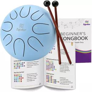 음악 창작 타악기 드럼 스틸 텅 레인 계몽 3세 이상에게 적합한 장난감 대체 악기 라이트 블루 8 노트 6