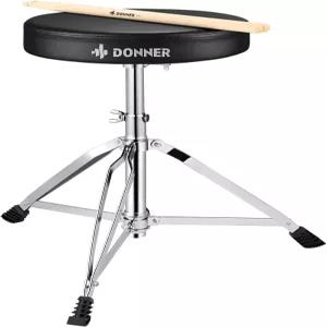 도너 드럼 왕좌 세트 패딩 시트 높이 조절 스툴 5A 스틱 포함 여러 번 반복 남성용 드러머 선물 10대용