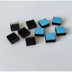 이지카고 10pcs 15mm 히트싱크 15x15x6.5mm + 프리 어플라이드 3M 8810 냉각 GPU 칩 VRAM VGA RAM (10pcs 15x15x6.6mm 블랙)