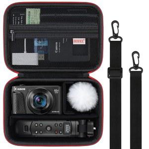 캐논 G7X 마크 III 마크 II, 파워샷 SX740 SX730, 소니 ZV-1 II /ZV-1F 삼각대 마이크 카메라 액세서리용 소형 4K 브이로그 디지털 카메라 여행용 보관 가방, 블랙