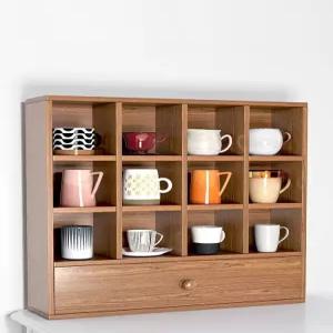 그릇장 컵보드 진열대 장식장 무늬 원목 선반 체크 보관