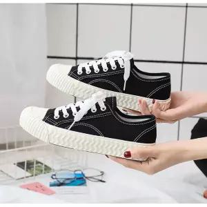 여사친 빈티지 스니커즈 캔버스 로우탑 2컬러 DT86