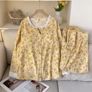 수피 면 패드 파자마 파자마세트 긴팔 브라 JEN1