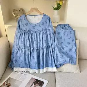 수피 면 패드 브라 긴팔 파자마 파자마세트 JEN1